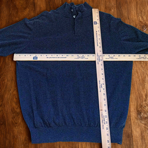 Charles Tyrwhitt Merino Wool Polo Sweater Navy Blue XL Men’s Luxury Knit
