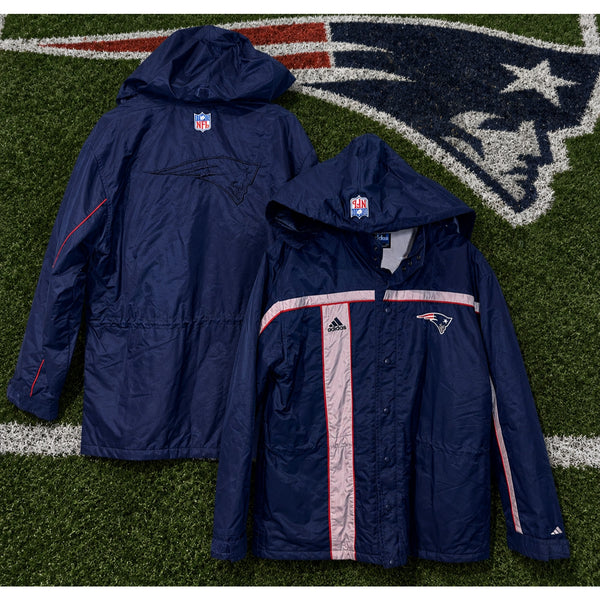 New England Patriots Adidas Hooded Full Zip Jacket Men’s M Vintage NFL