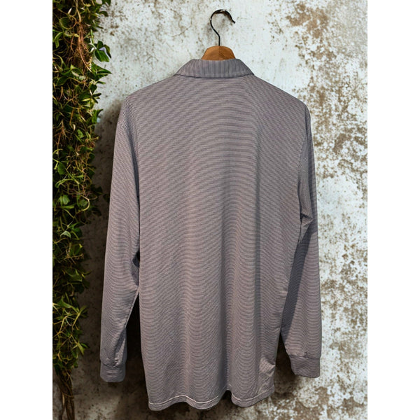 Holderness & Bourne Long Sleeve Polo Men’s M Gray Stripe Watchung Valley Golf