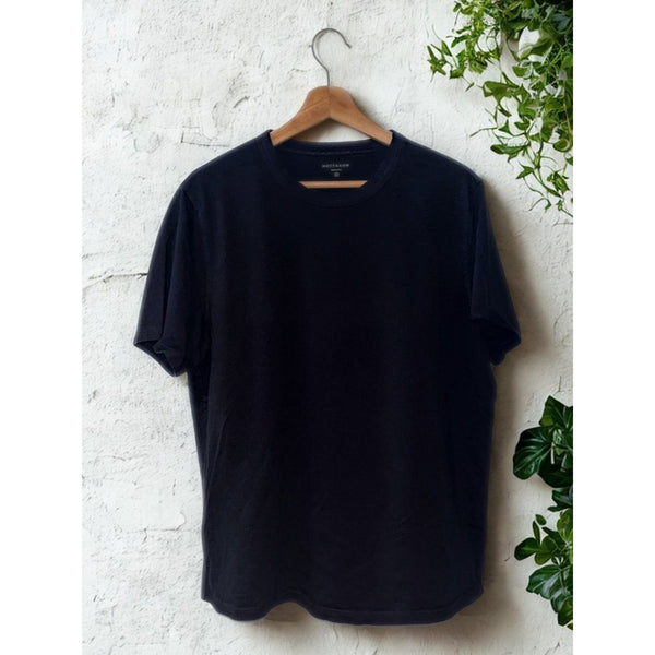 Mott & Bow Driggs Navy Blue Classic Crew T-Shirt Men's Large 100% Cotton EUC