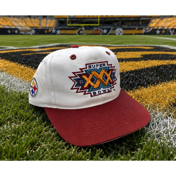 Pittsburgh Steelers Super Bowl XXX Snapback Hat Logo 7 1995 NFL Aztec Vintage