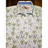 Robert Graham Bees Print Shirt 3XL White Blue Yellow Tailored Fit Short Sleeve