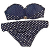 Victoria's Secret Very Sexy Bombshell Black & Gold Polka Dots Bikini Sz M 36C