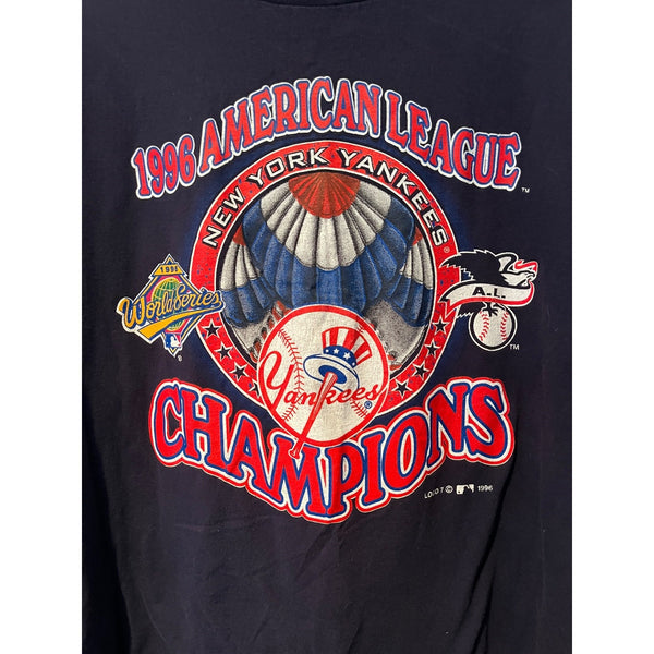 New York Yankees 1996 American League Champions T Shirt 2XL Vintage Logo 7 USA