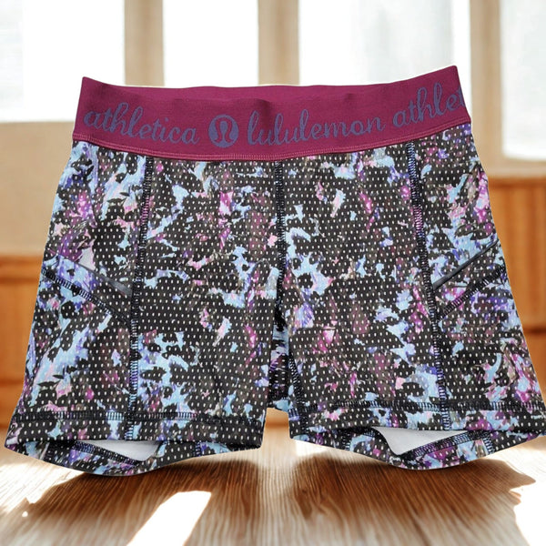 Lululemon What The Sport Short Floral Sport Tranquil Blue Multi Size 8