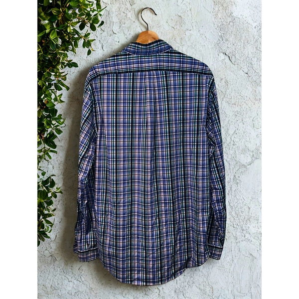 Polo Ralph Lauren Shirt XL Slim Fit Performance Check Stretch Pony Logo