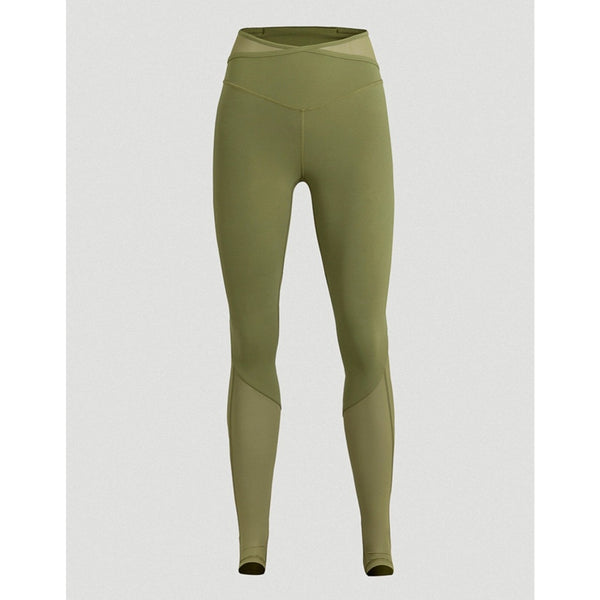 Lululemon Nulu Crisscross Mesh Stirrup Tight Green Leggings Sz 10 LW5ERXS