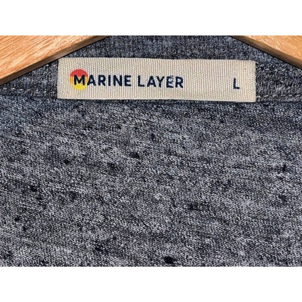 Marine Layer Signature Crew T-Shirt Mens Large Heather Gray Supima Cotton