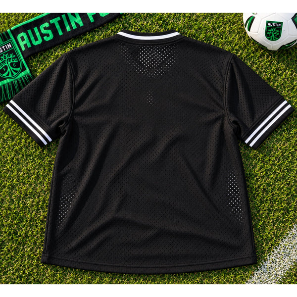 Austin FC Mitchell & Ness Mesh V-Neck Jersey Shirt Black Medium MLS Soccer NWOT