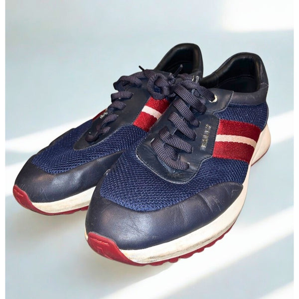 Bally Daryn-T Sneakers Men’s 11D Mesh Leather Red Ink Shoes MSRP $630