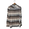 Flint & Tinder Mens Cotton Shirt Brown/Gray Striped Large Made in USA