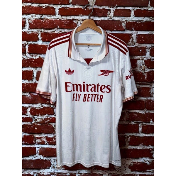 Arsenal FC 2025/26 Third Jersey adidas Cloud White Trefoil Cannon XL Soccer