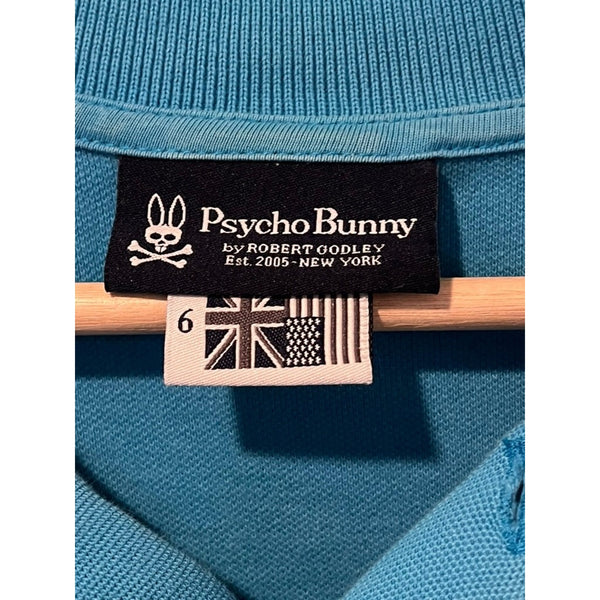 Psycho Bunny Polo Shirt Men’s Sz 6 XL Blue Pima Cotton Short Sleeve Preppy