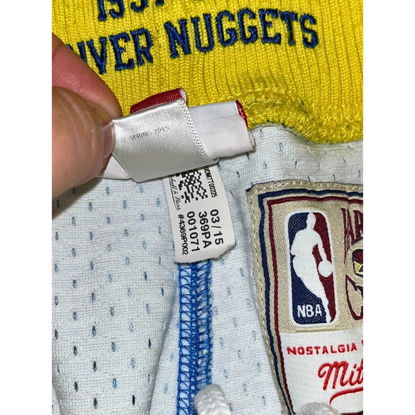 Denver Nuggets 1991-92 Mitchell & Ness Hardwood Classics Swingman Shorts L EUC