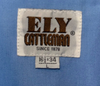 Ely Cattleman Western Pearl Snap Shirt Sz. 16.5 x 34 Long Sleeve Blue VTG Stains