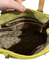 Coach Hamptons Ante Patente Carryall Bolso Bolso Tote Raro Auténtico Verde