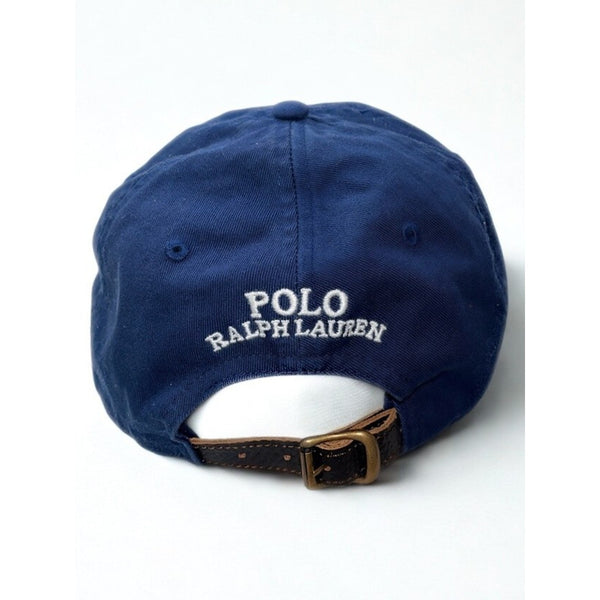 Polo Ralph Lauren Polo Bear Hawaiian Hat Navy Leather Strap Adjustable Rare