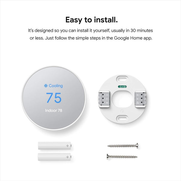 Google Nest GA013 Programmable Wi-Fi Thermostat Snow Sealed In Box
