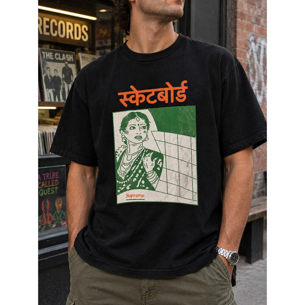 Supreme Bombay Tee Black Men's Large FW18 Fall Winter 2018 Graphic T-Shirt USA