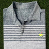 Masters Tech Augusta National Golf Polo Gray Striped Performance Shirt Sz S NWOT