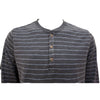 Marine Layer Double Knit Henley Shirt Mens 2XL Gray Blue Striped Long Sleeve NWT