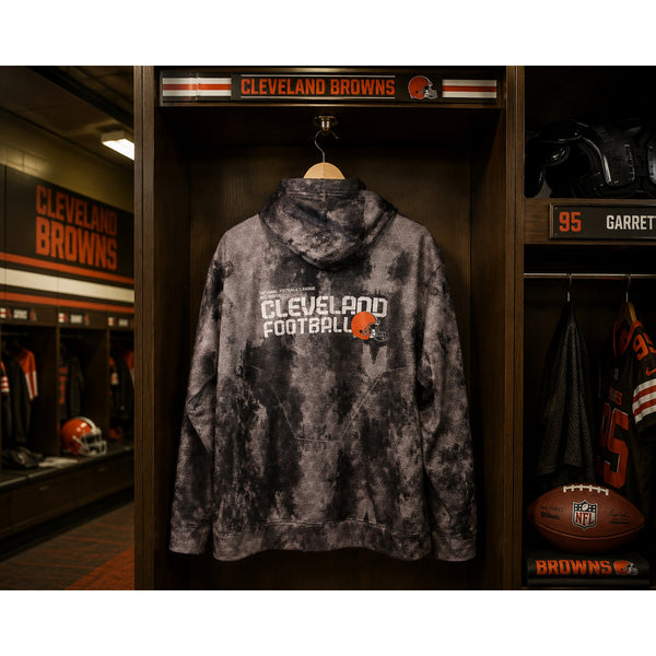 Cleveland Browns Reebok NFL On Field Full Zip Hoodie Jacket Gray Sz. M Football