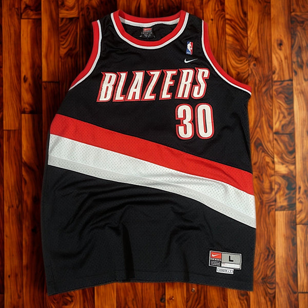Rasheed Wallace Portland Trail Blazers #30 NBA Nike Jersey Sz. L +2 Vtg Sewn