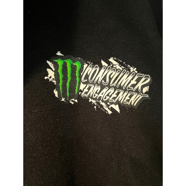 Monster Energy Hoodie Mens XL Black Zero Sugar Graphic Y2K Skater Pullover