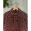 Banana Republic Western Pearl Snap Shirt XL Brown Plaid Vintage Cowboy L/S