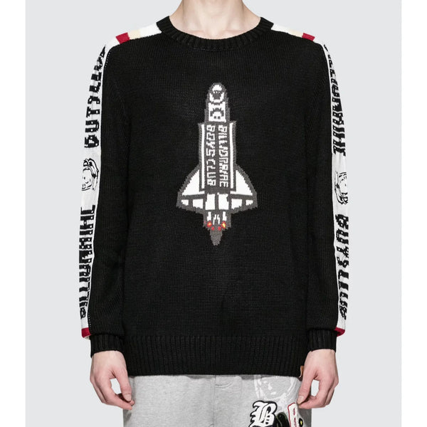 Billionaire Boys Club Space Shuttle Knit Sweater 3XL Black Wool Blend Rare BBC