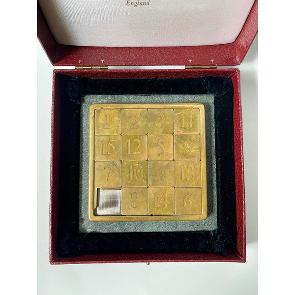Vintage Solid Brass 15 Number Puzzle Henley Craftsmen England w/ Box c1970