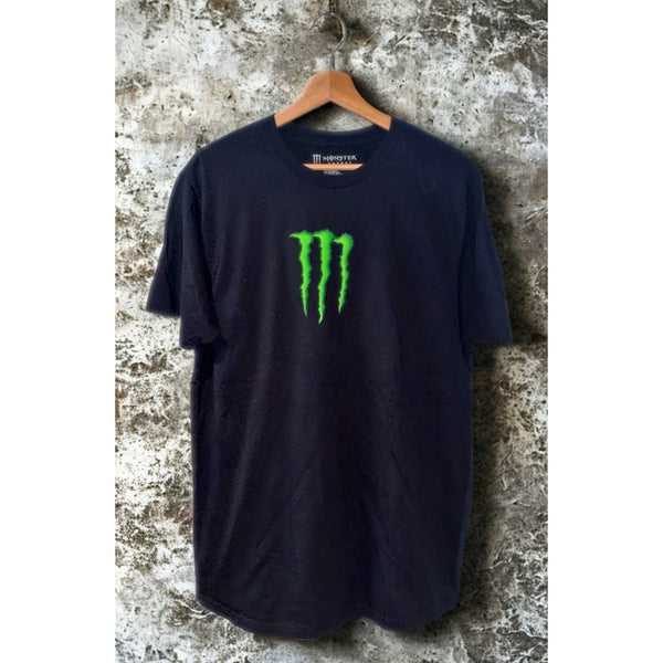 Monster Energy T-Shirt Unleash The Beast Black Y2K Graphic Tee Men’s L