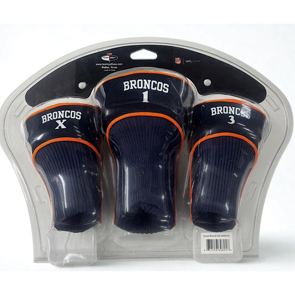 Denver Broncos NFL Golf Headcovers 3 Pack Driver Fairway Hybrid Team Golf NIP