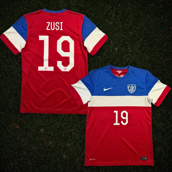 Graham Zusi USA Soccer Jersey Nike 2014 World Cup Bomb Pop Red Blue Size L