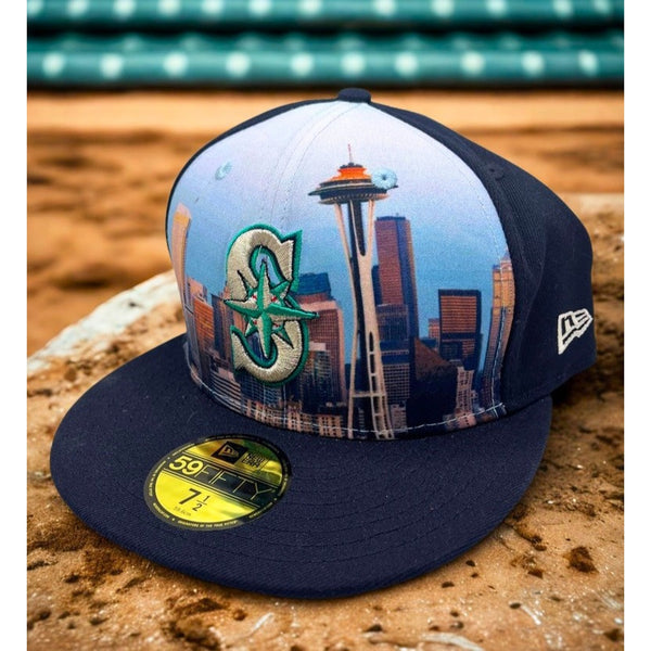 Seattle Mariners MLB New Era 59FIFTY Skyline Summit Fitted Hat 7 1/2 NWT Rare