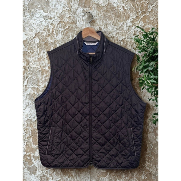 Peter Millar Essex Quilted Vest XL Iron Gray Full Zip Recycled Polyester NWOT