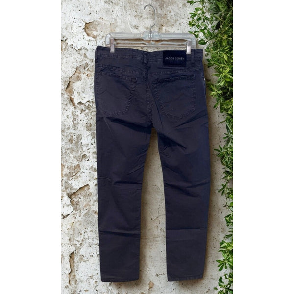Jacob Cohen Bard Classic Chino Pants Navy Cotton Stretch Slim 34x32 Italy $415