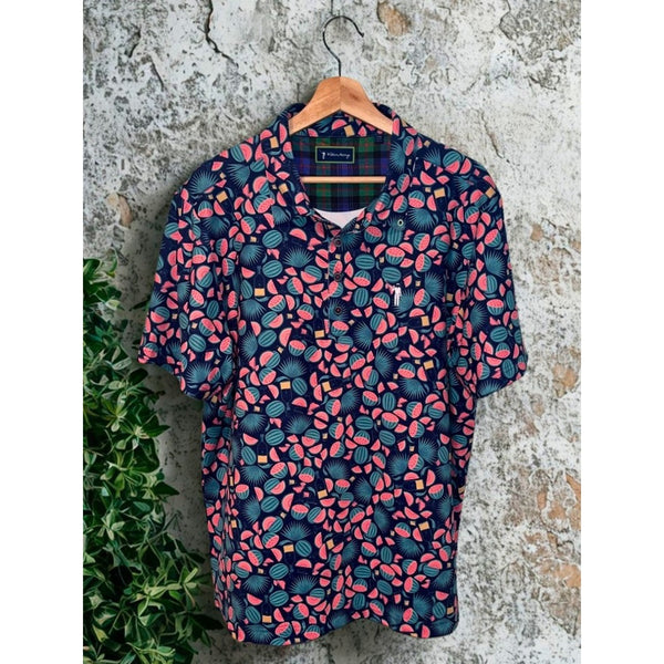 William Murray Seed Spitters Polo Shirt Golf Watermelon Print Men's Large NWOT