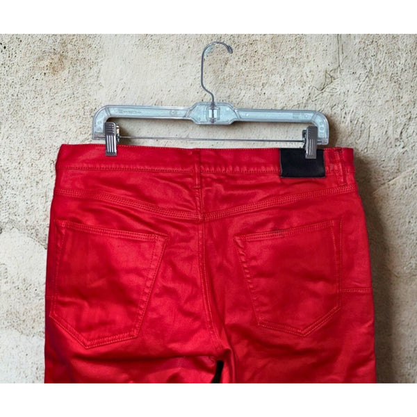 Purple Brand P001 Red Patent Leather Film Jeans Men’s 34x33 Skinny Low Rise