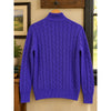 Polo Ralph Lauren Purple Silk Cashmere Cable Knit 1/4 Zip Sweater Sz. M Vintage
