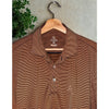 Rhoback Polo Shirt Men's Medium Orange Black Striped Performance Golf Stretch