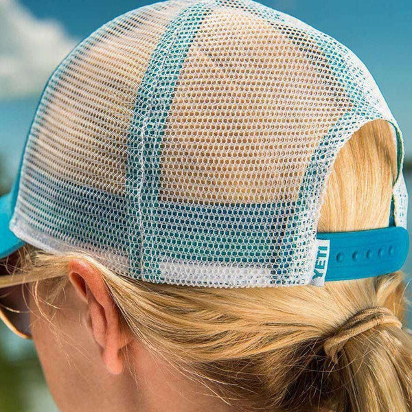 YETI Tarpon Fish Light Blue (Teal) Trucker Hat Ball Cap Mesh Snapback