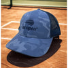 US Open Tennis American Needle Blue Camo Mesh Trucker Hat Adjustable EUC