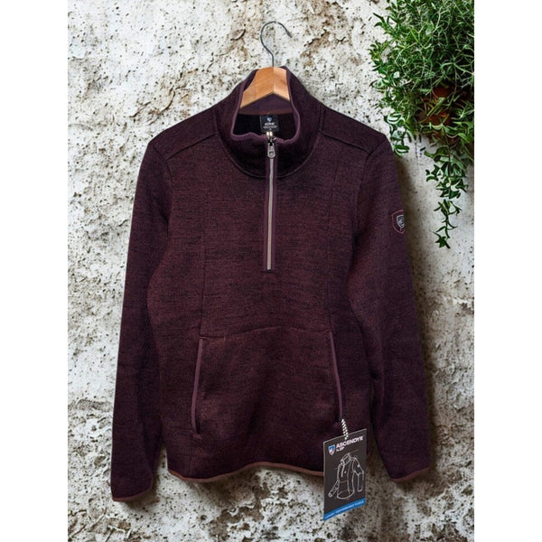 Kuhl Ascendyr 1/4 Zip Fleece Womens M Ganache Pullover Hiking Top MSRP $110
