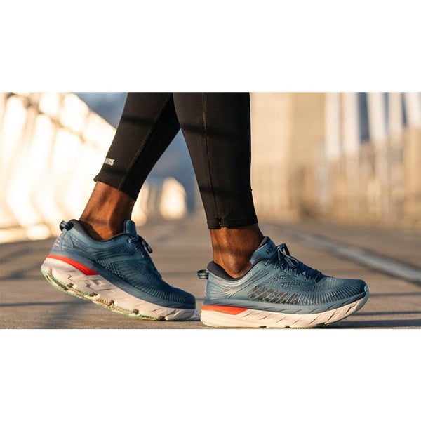Hoka One One Bondi 7 Running Shoes Sneakers Mens Size 11.5 2E Blue Gray Athletic