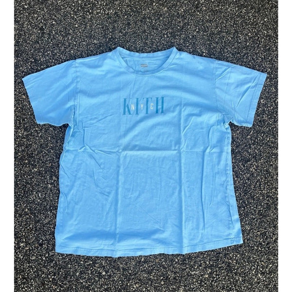 Kith NYC Logo T Shirt Men's Large Blue Streetwear Graphic Tee Rare Cotton EUC