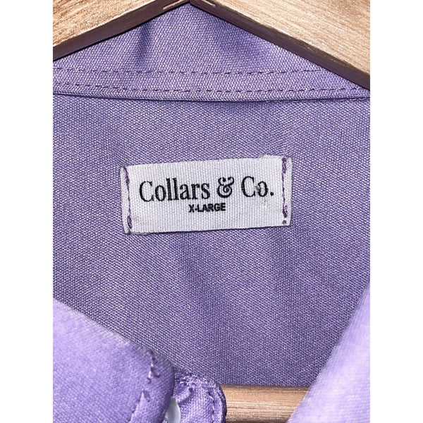 Collars & Co XL Purple Performance Polo Semi-Spread Dress Collar Golf Shirt EUC