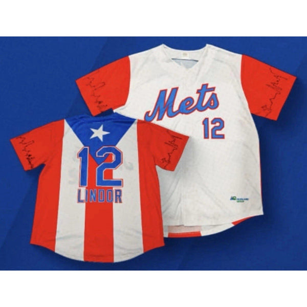 New York Mets Francisco Lindor Puerto Rico Jersey #12 SGA 2025 XL New MLB