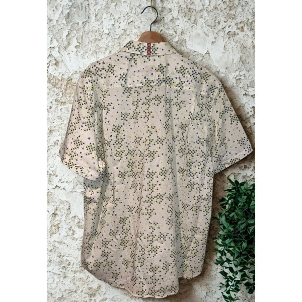 Robert Graham Bees Print Shirt 3XL White Blue Yellow Tailored Fit Short Sleeve