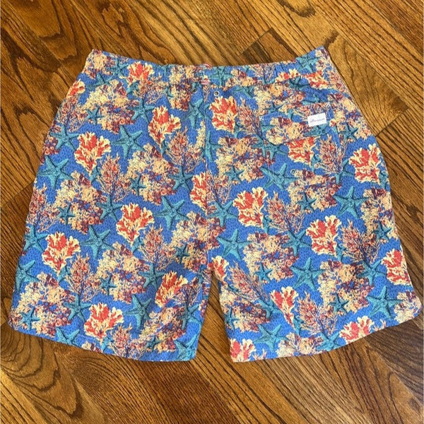 Peter Millar Seaside Collection Swim Trunks Mens XL Coral Reef Starfish Beach NW